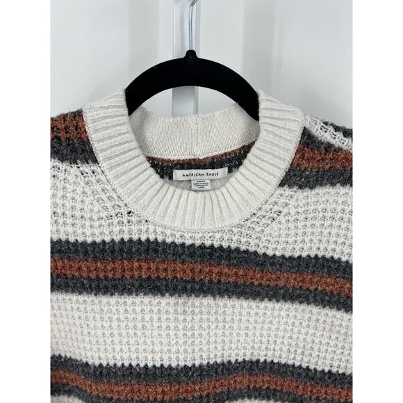American Eagle Retro Striped Crewneck Knit Sweater- Size S - Picture 5 of 6